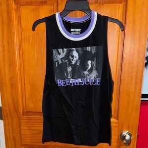 Hot Topic Black Beetlejuice Graphic Tank